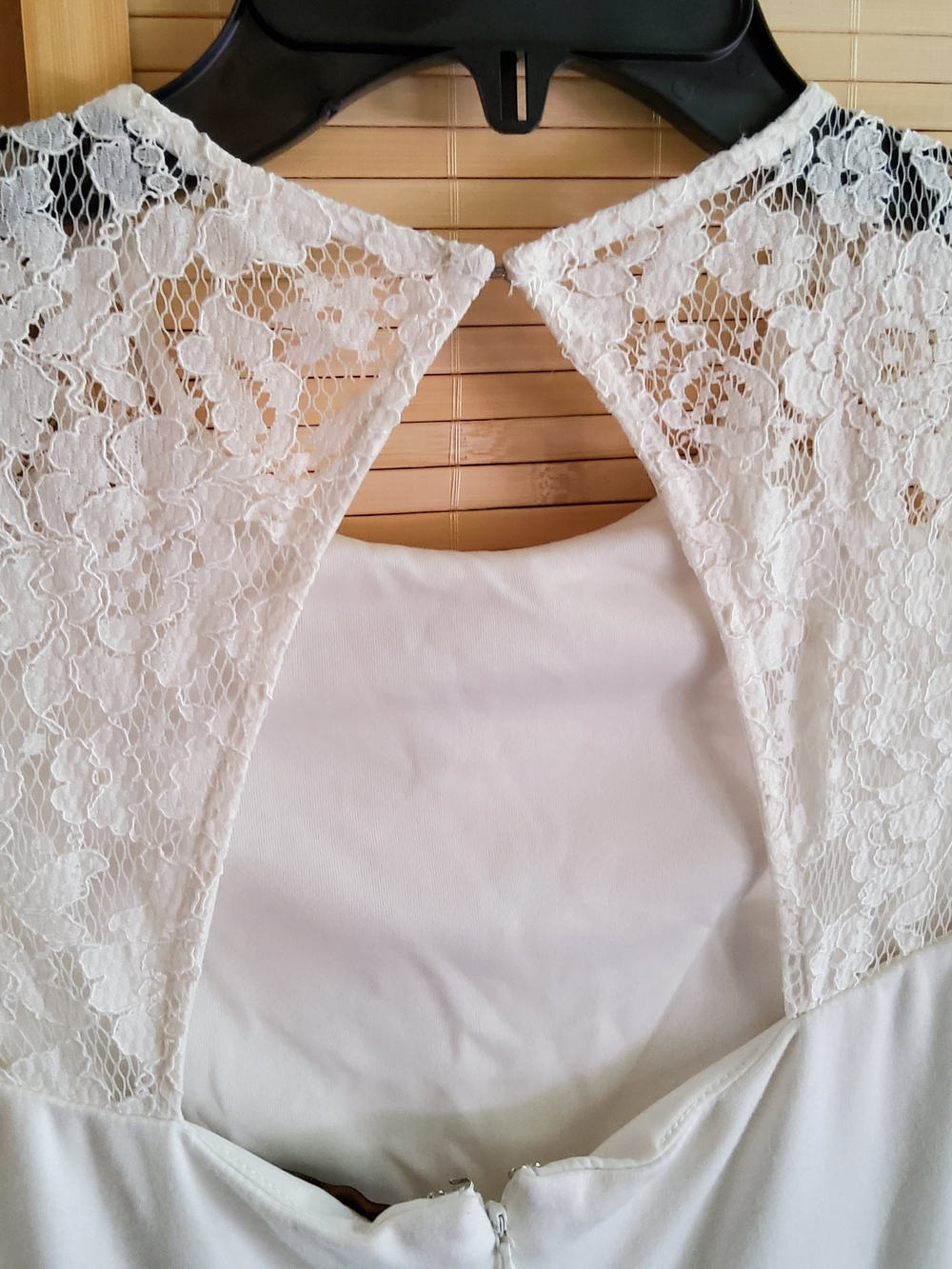 Cynthia Steffe Ivory Lace Yoke Peplum Midi Dress - Picture 4 of 5